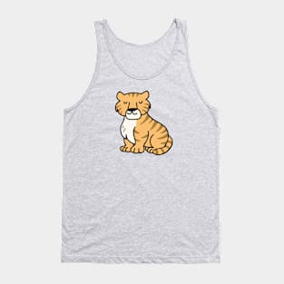 Cute Tiger Doodle Drawing Tank Top